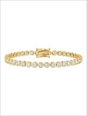 Tennis Bracelet 3mm Bezel Set CZ 5A Cubic Zirconia Gold Plated 7 Inches